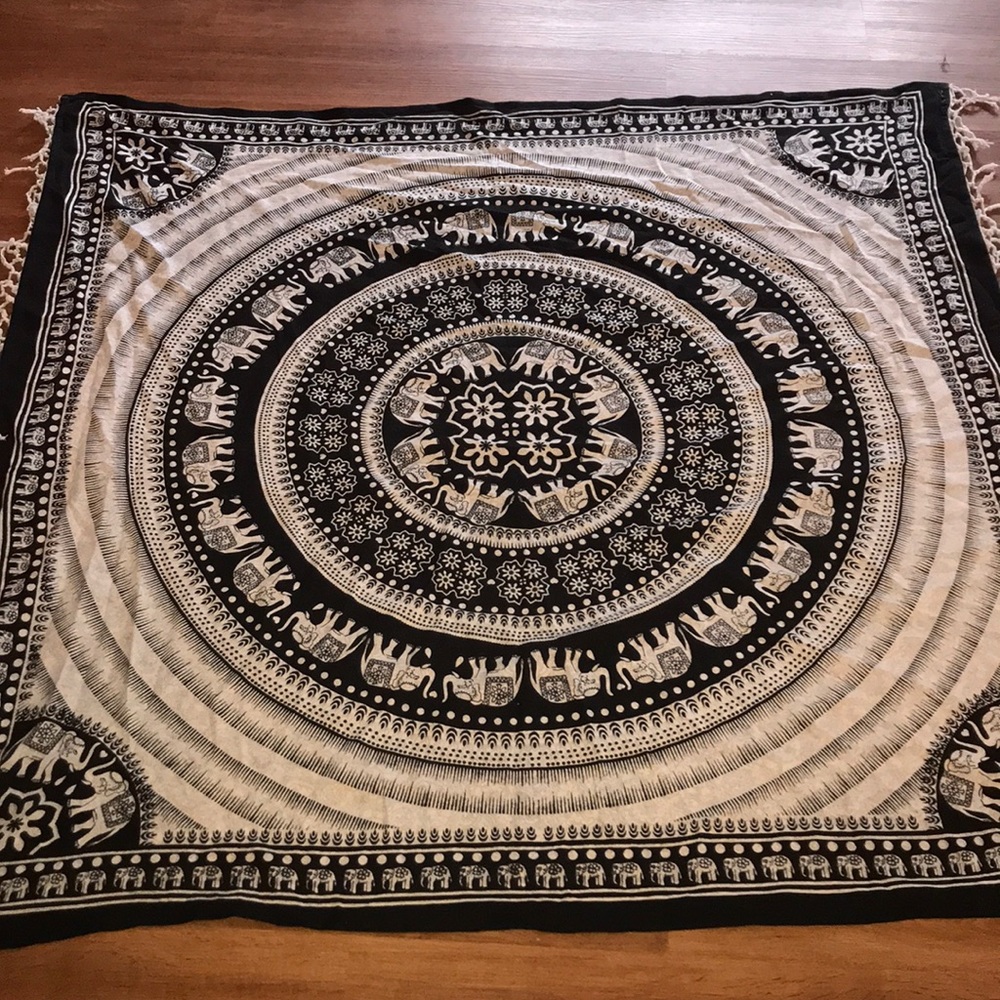 Black and white tapestry